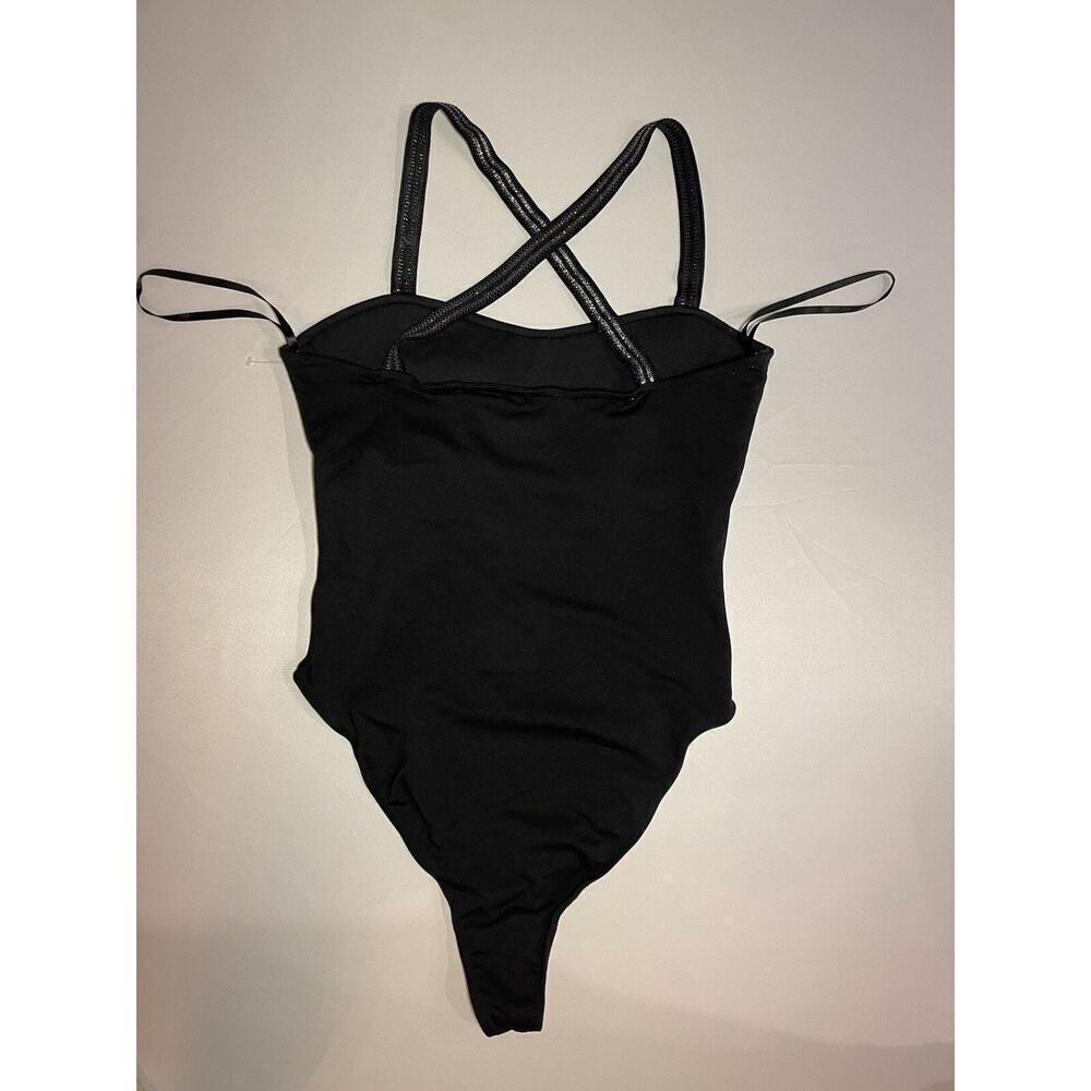 Good American Good Body Cross Back Bodysuit 3 Large Tank Top Sparkle Strap $150 - Picture 7 of 14